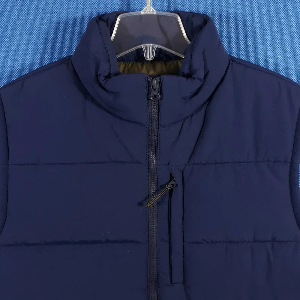 J.CREW Nordic Puffer Vest Full Zip Mens Large Blue Polyamide Outdoor Hiking
